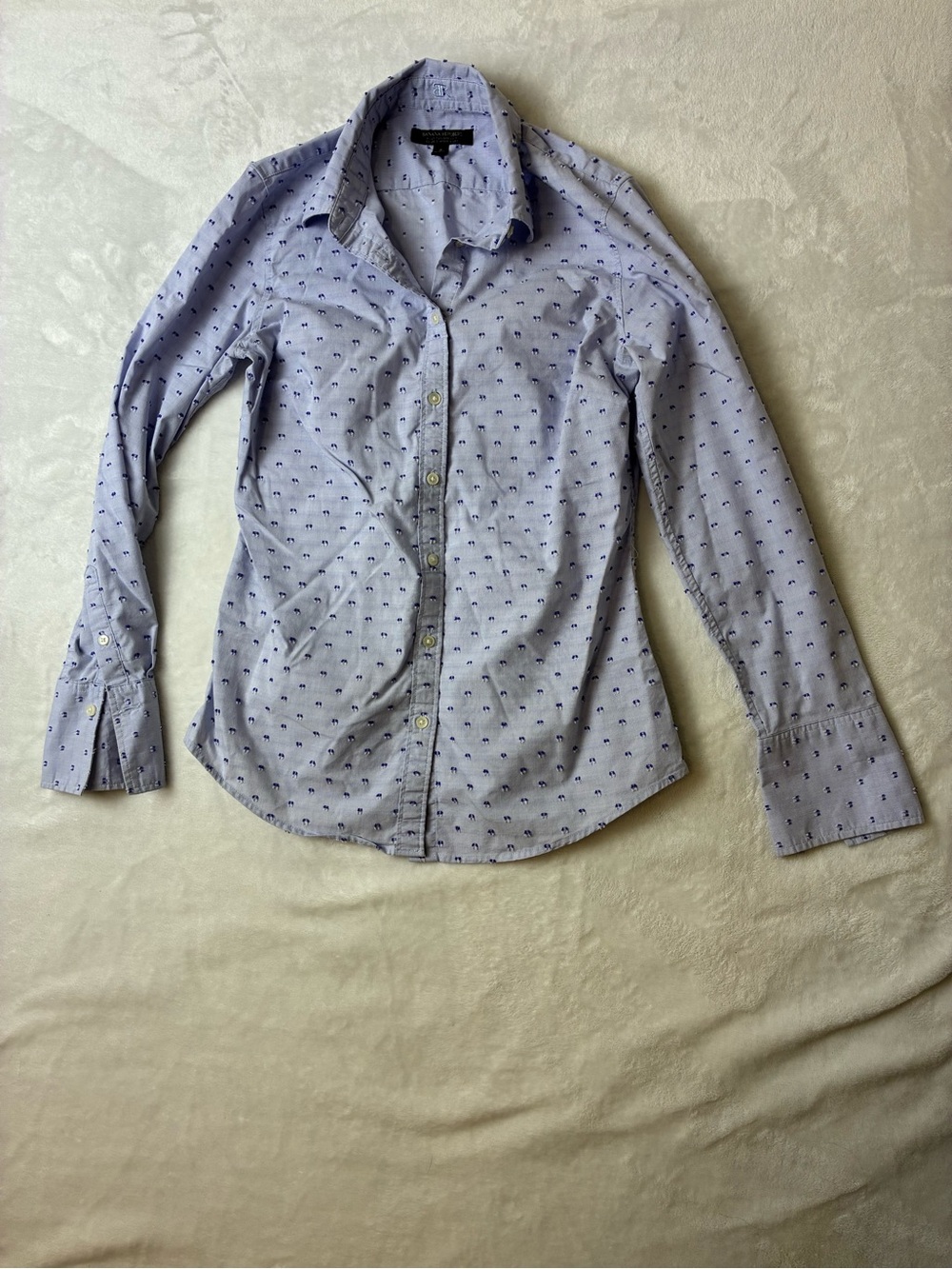 Banana Republic Light Blue Shirt with Navy Dot Print